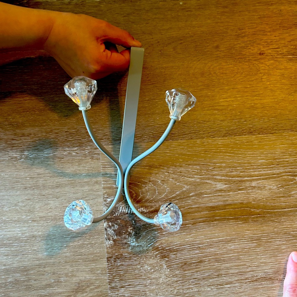 Elegant Silver Wall Hook with Crystal Accents